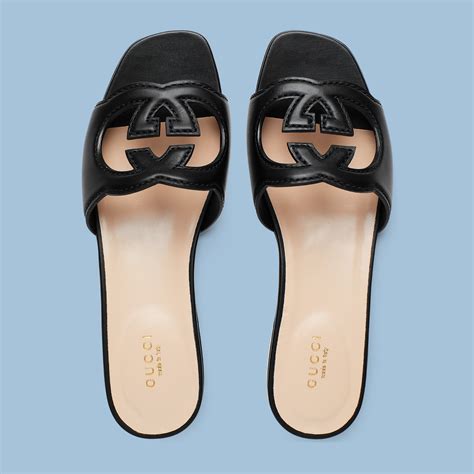 women's interlocking g slide sandal gucci|Gucci slide sandals for sale.